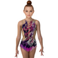 Purple Zigzag Rhythmic Gymnastics Leotard